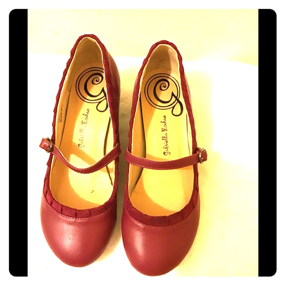 Gabriella Rocha Red Leather Mary Janes